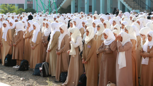 | A picture of female students in a school in Taiz - Photography: Hamza Al-Jubaihi